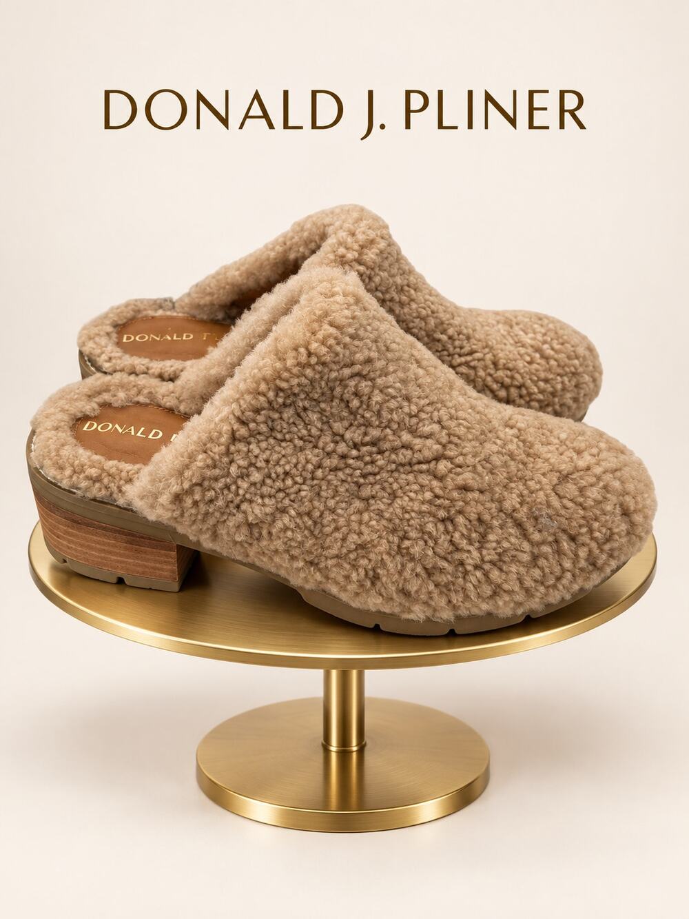 Donald J Pliner Sammie Shearling Mule Clogs Tan Women’s 7.5M